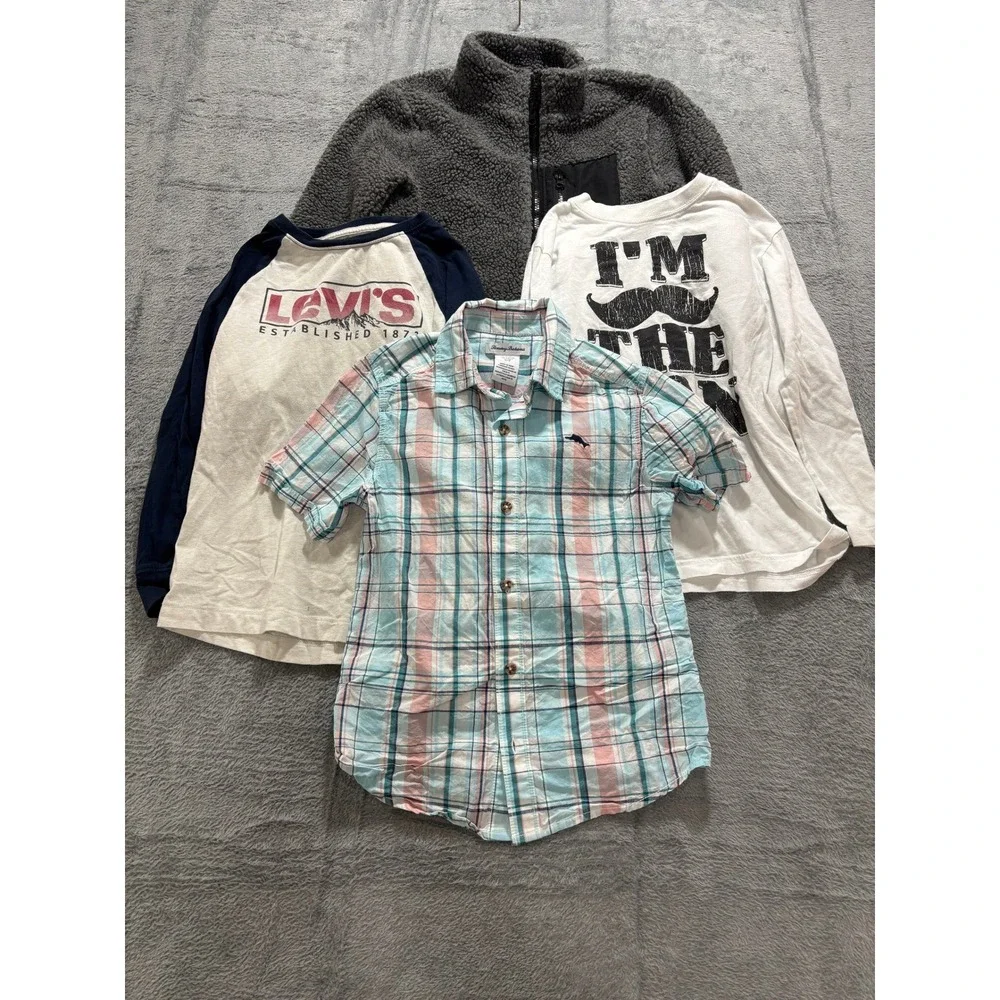 Levi's Tommy‎ Bahama Boys M 7-8 Clothing Lot Fleece Jacket Shirts Casual Preppy